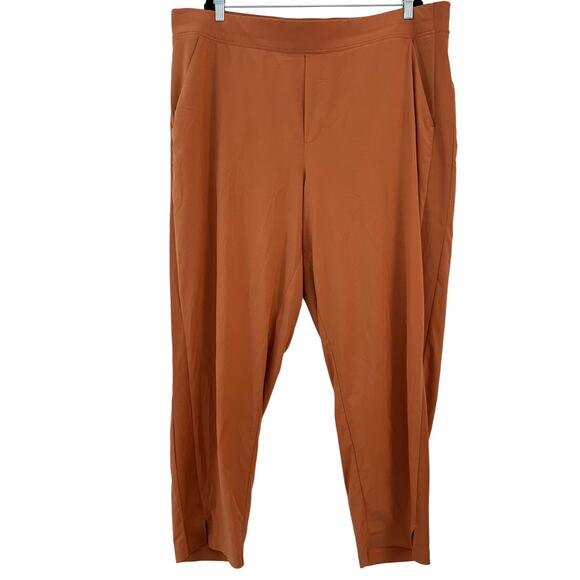 Athleta Brooklyn Ankle Pants Mid Rise Pull-On Salmon Orange | Size 22 - Picture 1 of 8